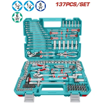 TOTAL JUEGO DE HERRAMIENTAS COMBINADAS 137PCS  THKTHP21376 World Shop