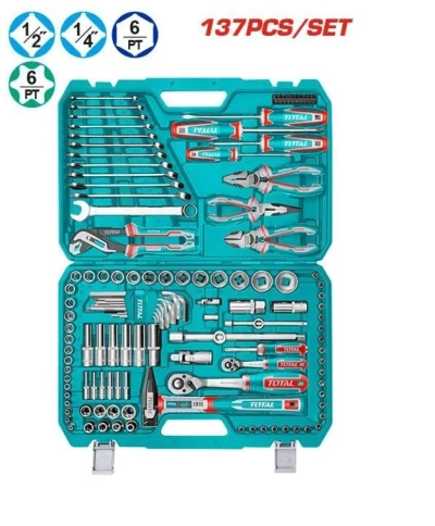 TOTAL JUEGO DE HERRAMIENTAS COMBINADAS 137PCS  THKTHP21376 World Shop
