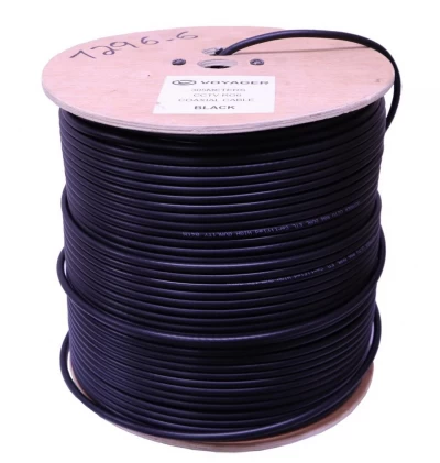 VOYAGER CABLE DE CFTV RG-6  ROLLO 305MTS NEGRO World Shop