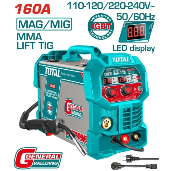 TOTAL MÁQUINA DE SOLDAR MAG/MIG /MMA /TIG 160A  TMGT16058 World Shop