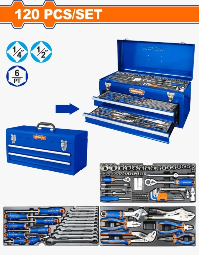 WADFOW CAJA DE HERRAMIENTAS METALICA 120PCS  WHS3120 World Shop