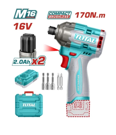 TOTAL ATORNILLADOR  16V 1/4 170NM TIRLI16178 World Shop