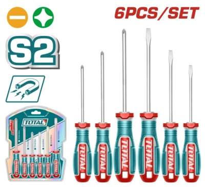  TOTAL JUEGO DE DESTORNILLADORES 6PCS - S2  TKSDS0626 World Shop