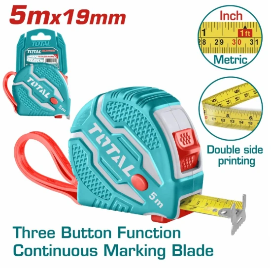 TOTAL CINTA METRICA TMT126051 5M X 19MM World Shop