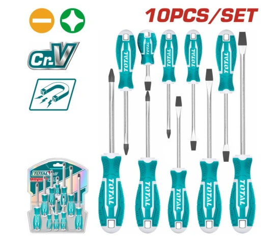 TOTAL JUEGO DE  DESTORNILLADORES 10PCS THT250610  World Shop