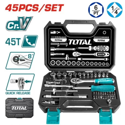 TOTAL KIT HERRAMIENTA  THT141451 45PZS World Shop