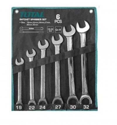 TOTAL KIT LLAVE CATRACA  THT102RK061 6PC World Shop