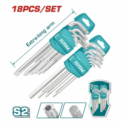 TOTAL JUEGO DE LLAVES HEXAGONALES / TORX   18PCS THT106KT0181 World Shop