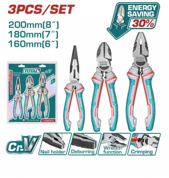 TOTAL KIT DE ALICATES  3PCS THT2K0301S World Shop