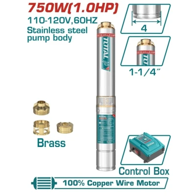 TOTAL BOMBA DE AGUA POZO  1HP 750W 80M UTWP57506 World Shop