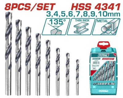 TOTAL JUEGO DE MECHAS PARA METAL 8PCS  TACSD0085  World Shop