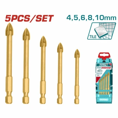 TOTAL JUEGO DE MECHAS PARA VIDRIO Y AZULEJOS   5PCS TACSD7256  World Shop