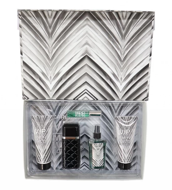 CARLOTTA KIT PERFUME MASCULINO VIP MEN WILD 5PCS 83398 World Shop
