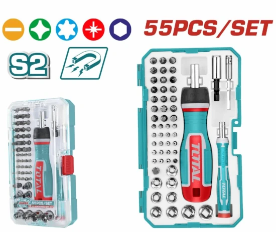 TOTAL JUEGO DE DESTORNILLADOR 55PCS  TACSD30556  World Shop