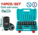 TOTAL JUEGO DE DADOS DE IMPACTO DE 1/2  14PCS THKISD12143L World Shop