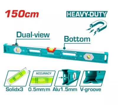 TOTAL NIVEL   DE BURBUJA MAGNETICO  TMT215056  150CM World Shop