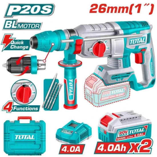 TOTAL ROTOMARTILLO 20V TRHLI202689 MOTOR SIN ESCOBILLAS  World Shop