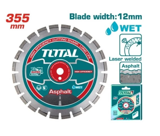 TOTAL DISCO DE DIAMANTE PARA CORTADORA DE SUELO 355MM  TAC2113553 World Shop