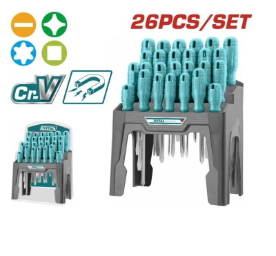 TOTAL JUEGO DE DESTORNILLADORES 26PCS THTDC252601 World Shop