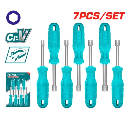 TOTAL  JUEGO DE DESTORNILLADORES PARA TUERCAS  7PCS  TNSS0701 World Shop
