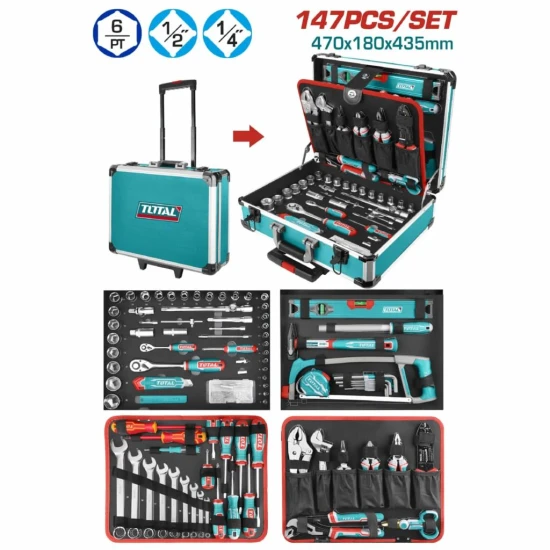 TOTAL KIT DE HERRAMIENTAS THKTHP21476 147PCS World Shop
