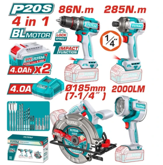 TOTAL COMBO INALÁMBRICO 20V 4PCS  TOSLI251082 World Shop