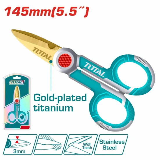 TOTAL TIJERA DE ELECTRICISTA   5.5 145MM   THT1155871  World Shop