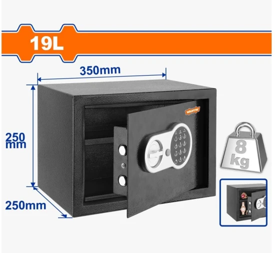 WADFOW CAJA FUERTE  DIGITAL 19L 25X35X25CM    WEB1525  World Shop