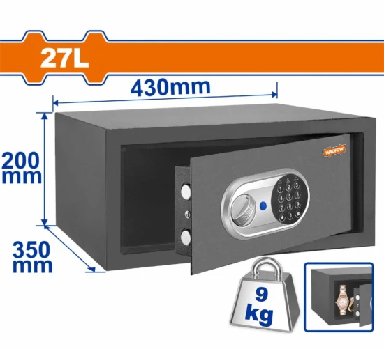 WADFOW CAJA FUERTE DIGITAL 27L  20X43X35CM   WEB1535  World Shop
