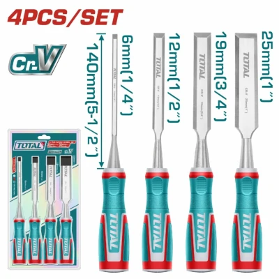 TOTAL SET CINCELES PARA MADERA  4PCS  THT41K0401 World Shop