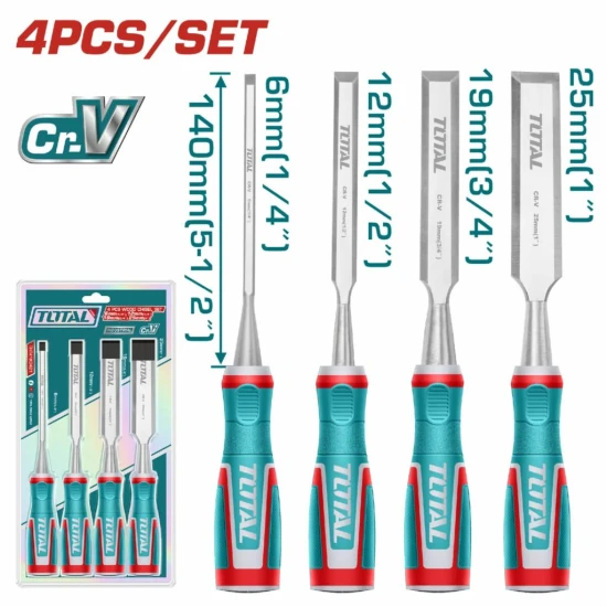 TOTAL SET CINCELES PARA MADERA  4PCS  THT41K0401 World Shop