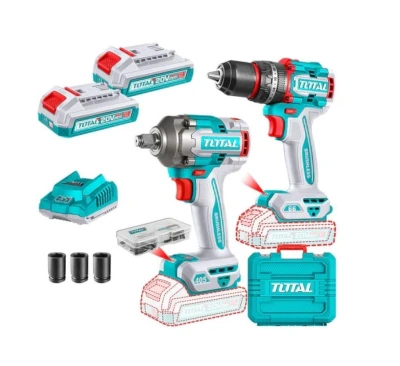 TOTAL COMBO TALADRO + LLAVE DE IMPACTO TCKLI20286 World Shop