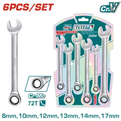 TOTAL JUEGO DE LLAVE TRINQUETE 6PCSTHT102RK566  World Shop