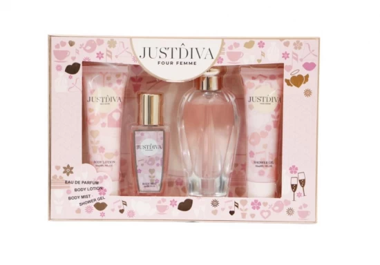  V.V.LOVE KIT PERFUME FEMENINO JUSTIDVA 4PCS VL1034 World Shop