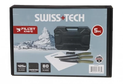 SWISS+TECH JUEGO DE CUCHILLOS  DE 5 PIEZAS PARA PESCA    ST001087 World Shop