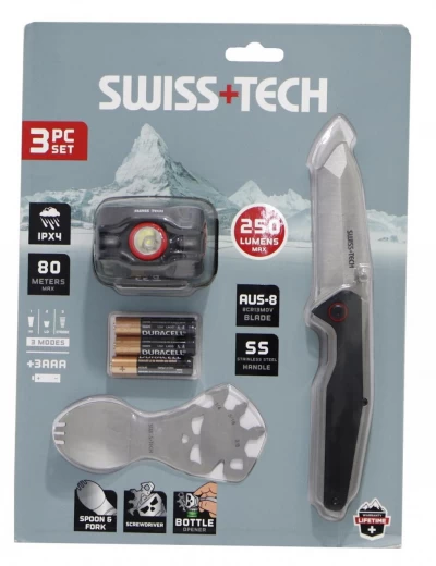 SWISS+TECH SET DE 3 PIEZAS PARA  CAMPING    ST001232 World Shop