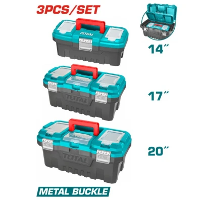 TOTAL  CAJA DE HERRAMIENTAS DE PLÁSTICO  3PCS  TPBXK0032  World Shop