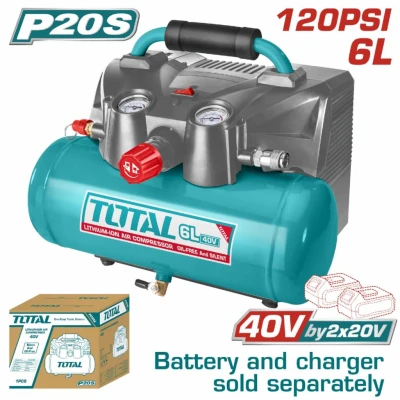 TOTAL COMPRESOR DE AIRE  AUTOMÁTICO  40V  TACLI2003  World Shop