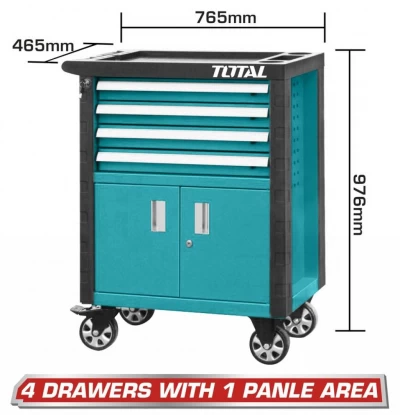 TOTAL CAJA DE HERRAMIENTAS CON 4 GAVETAS  THRC01041 World Shop