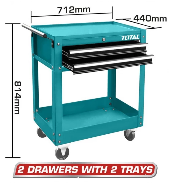 TOTAL CAJA DE HERRAMIENTAS CON 2 GAVETAS   THPTC201 World Shop