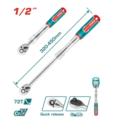 TOTAL  LLAVE TRINQUETE EXTENSIBLE 1/2  THT106128L World Shop