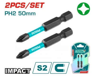 TOTAL  BITS PARA DESTORNILLADOR  DE IMPACTO PH2 50MM  TACIM71PH250 World Shop