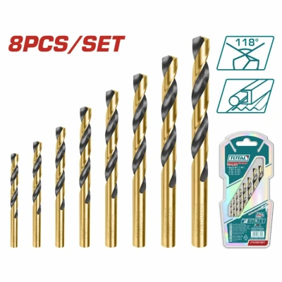 TOTAL JUEGO DE BROCAS HELICOIDALES HSS 8PCS  UTACSD0801 METAL World Shop