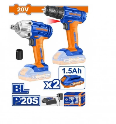 WADFOW KIT DE LLAVE DE IMPACTO +ATORNILLADOR 20V   WCK2017 World Shop