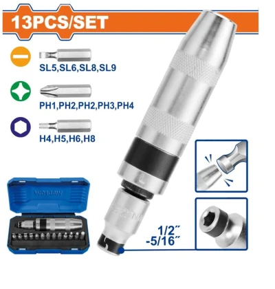 WADFOW JUEGO DE DESTORNILLADORES DE IMPACTO  WYM1B13 13PCS World Shop