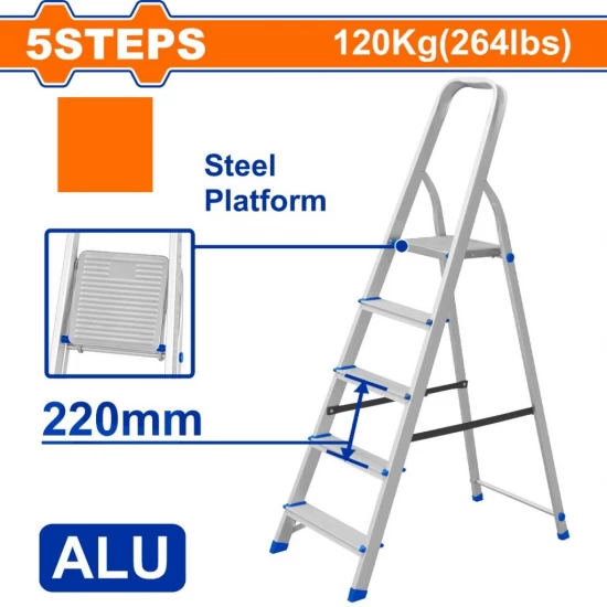 WADFOW  ESCALERA ALUMINIO 5 ESCALONES 120KG   WLD3H05 World Shop