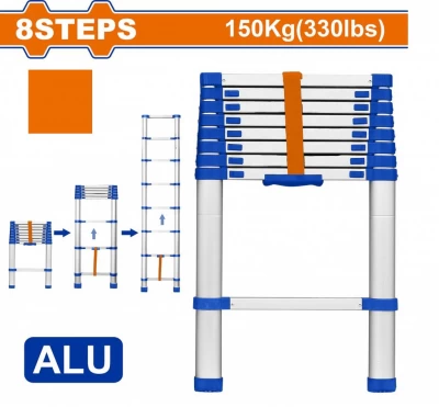 WADFOW ESCALERA  TELESCÓPICA DE ALUMINIO 8 ESCALONES  WLD5H08 World Shop