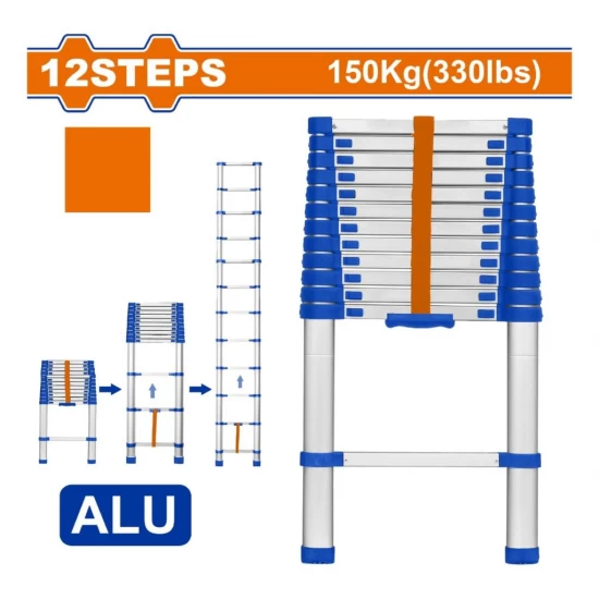 WADFOW  ESCALERA  TELESCÓPICA DE ALUMINIO 12 ESCALONES WLD5H12 World Shop