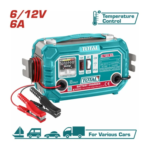 TOTAL CARGADOR DE BATERIA  6/12V / 40-90A  TBC1501 World Shop