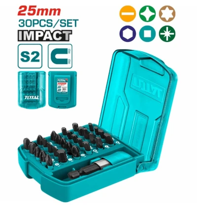 TOTAL  PUNTAS DE DESTORNILLADOR DE IMPACTO  TACSD18306 25MM 30PCS World Shop